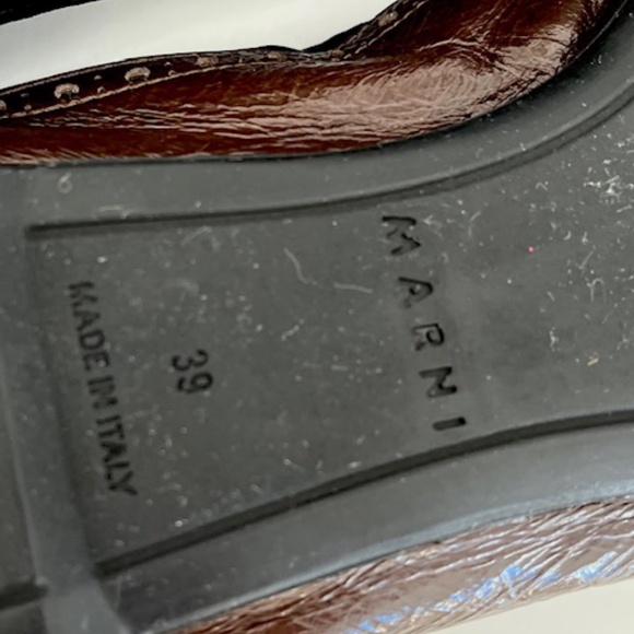 Marni Brown & Black Leather Ballet Flat Size 39/ US 8 - Picture 7 of 7
